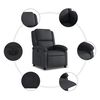 vidaXL Electric Recliner Chair Black Real Leather