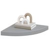 vidaXL Floating Corner Shelf Grey 35x35x3.8 cm MDF