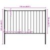 vidaXL Fence Panel with Posts Powder-coated Steel 1.7x0.75 m Black