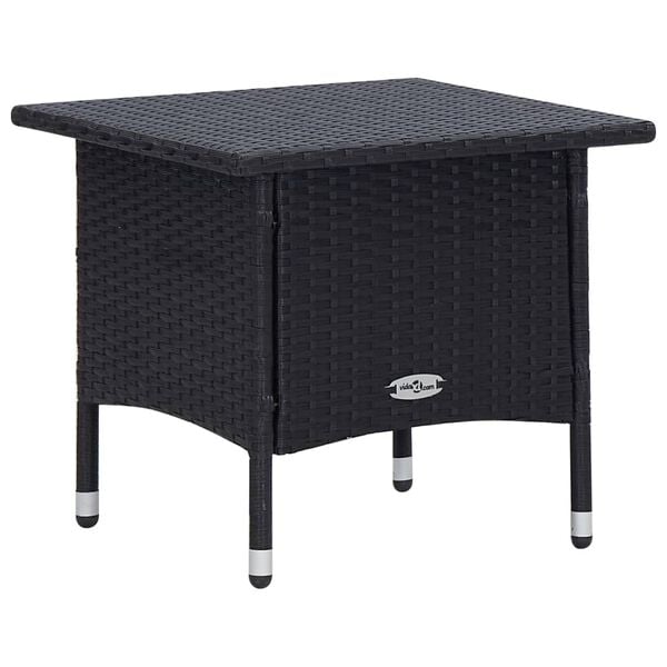 vidaXL 2 Piece Garden Lounge Set with Cushions Poly Rattan Black