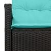vidaXL Garden Sofa with Cushion 120 x 62 x 69 cm Poly Rattan