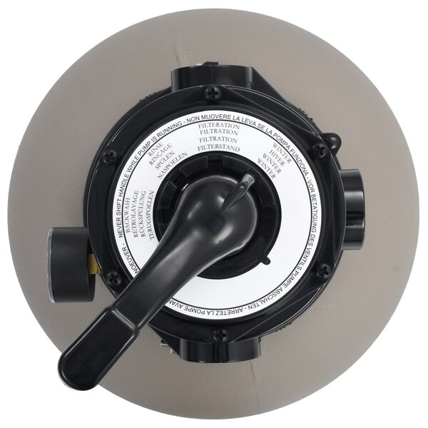 vidaXL Pool Sand Filter with 4 Position Valve Grey 350 mm