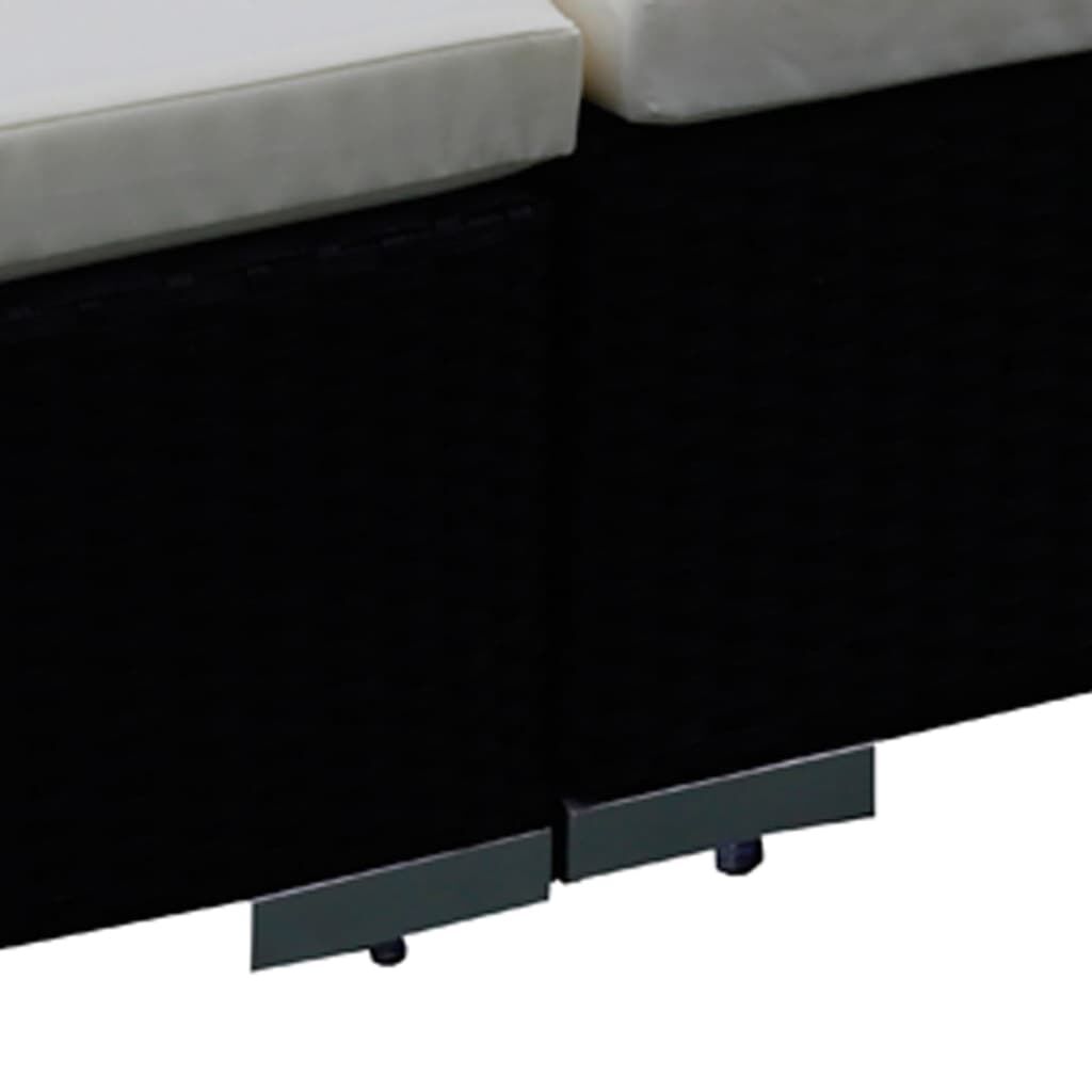 vidaXL 12 Piece Garden Lounge Set with Cushions Poly Rattan Black