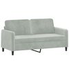 vidaXL 2-Seater Sofa with Throw Pillows Light Grey 140 cm Velvet
