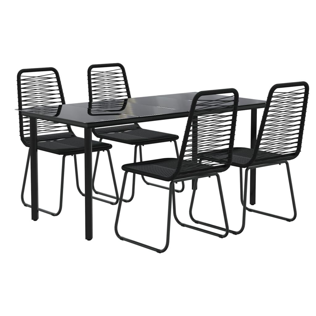 vidaXL 5 Piece Garden Dining Set Black