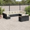 vidaXL 12 Piece Garden Sofa Set with Cushions Black Poly Rattan