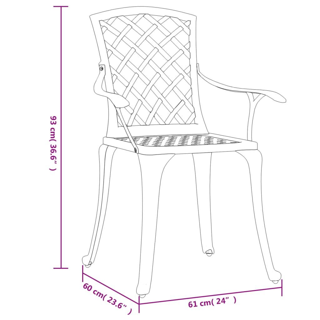 vidaXL Garden Chairs 6 pcs Cast Aluminium Bronze