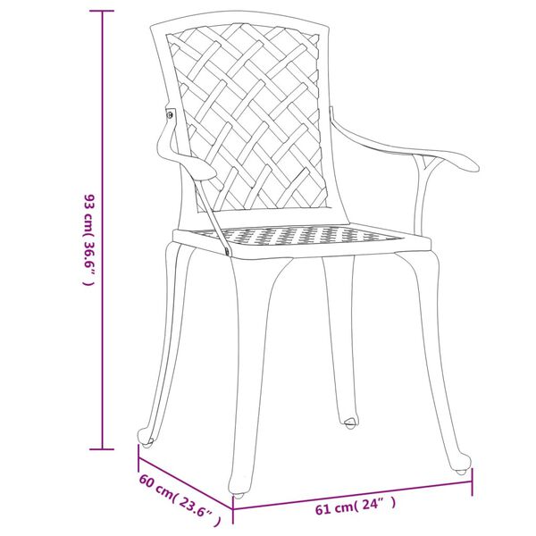 vidaXL Garden Chairs 6 pcs Cast Aluminium Bronze