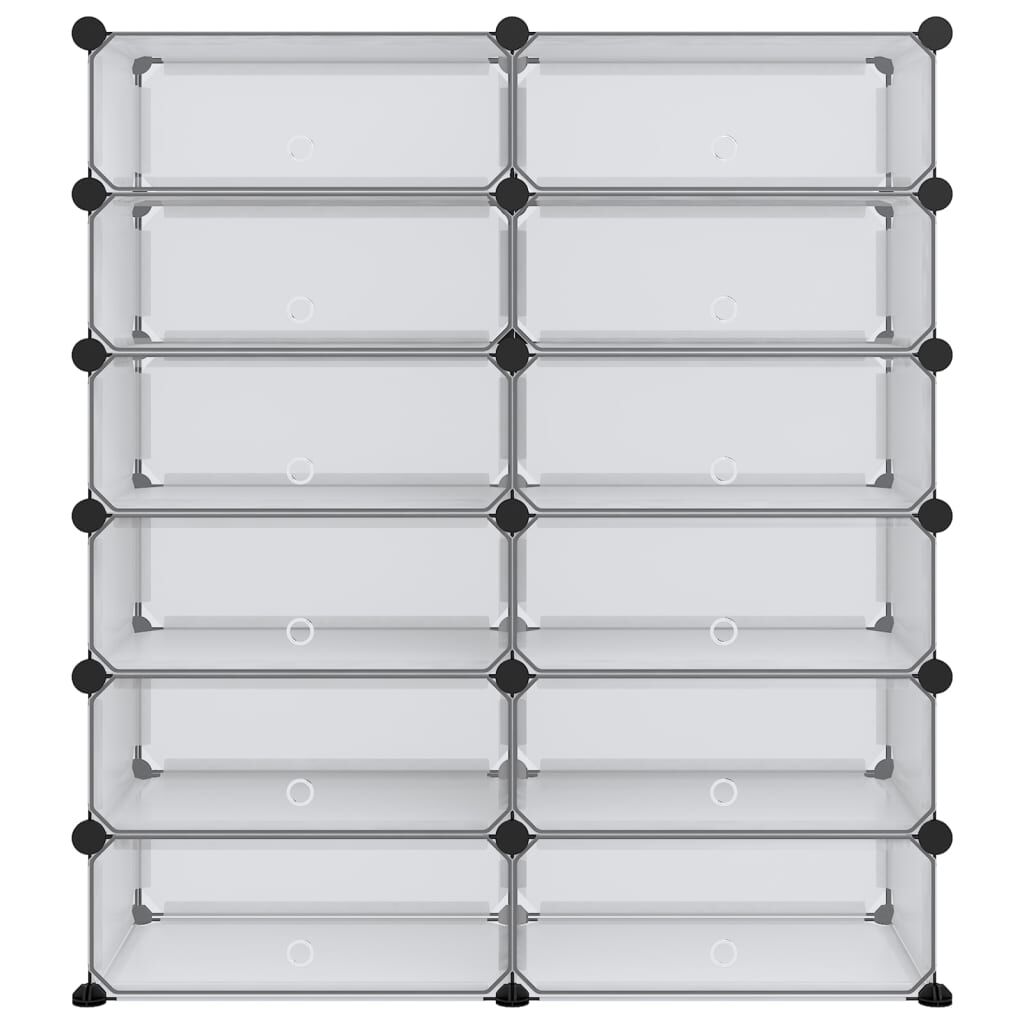 vidaXL Shoe Rack Transparent 94.5x36.5x106 cm PP