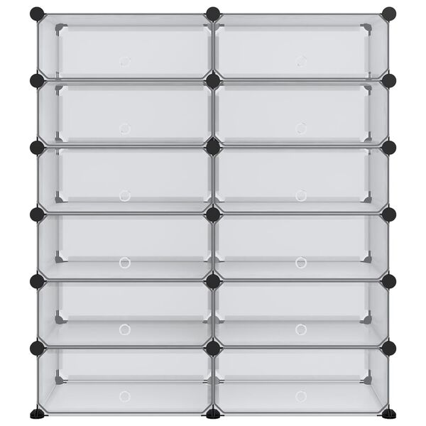 vidaXL Shoe Rack Transparent 94.5x36.5x106 cm PP