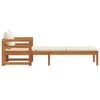 vidaXL Sun Lounger with Cream White Cushions Solid Acacia Wood