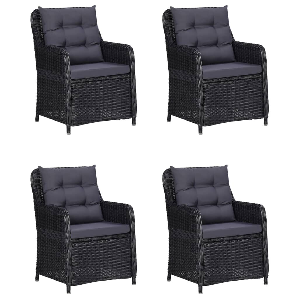 vidaXL 5 Piece Garden Dining Set Black