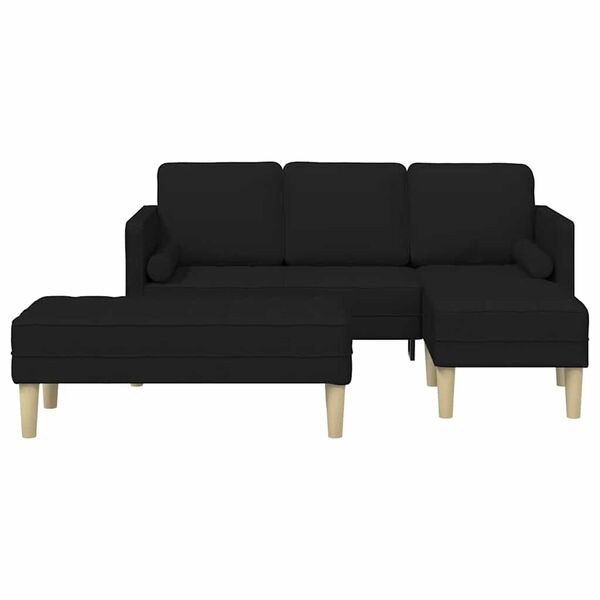vidaXL Sofa Set 2 pcs Black 173 x 131 x 67 cm Fabric