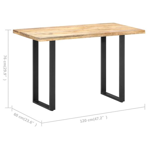 vidaXL Dining Table 120x60x76 cm Solid Mango Wood