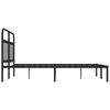 vidaXL Metal Bed Frame without Mattress with Headboard Black 135x190cm