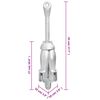 vidaXL Folding Anchor with Rope Silver 4 kg Hot Dip Galvanized Cast Iron