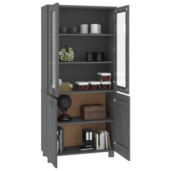 vidaXL Highboard HAMAR Solid Wood Pine Dark Grey