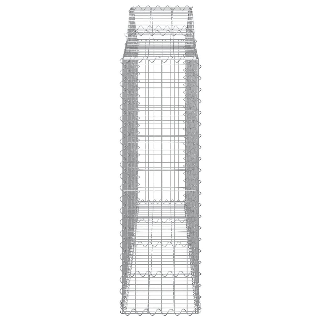 vidaXL Arched Gabion Baskets 4 pcs 200x30x100/120 cm Galvanised Iron