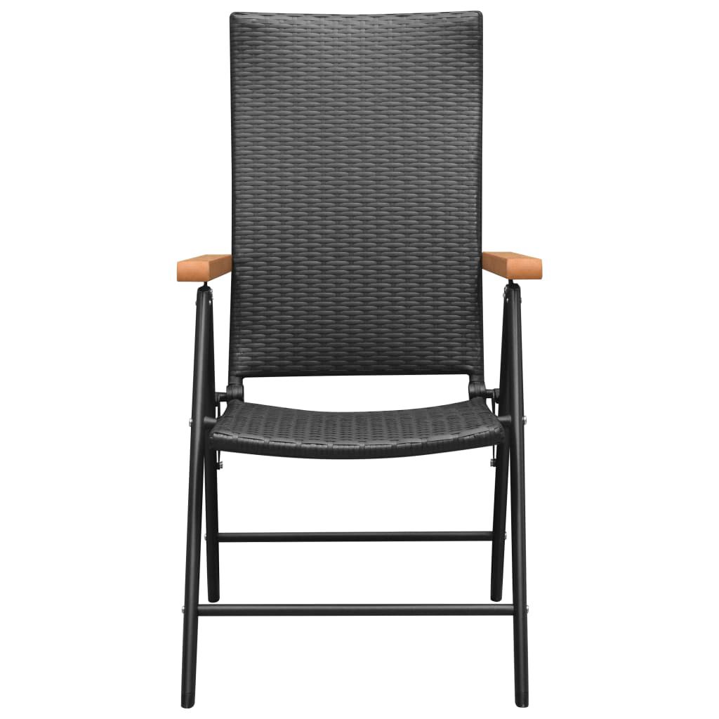 vidaXL Garden Chairs 4 pcs Poly Rattan Black