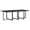 vidaXL 13 Piece Garden Dining Set with Cushions Black Textilene