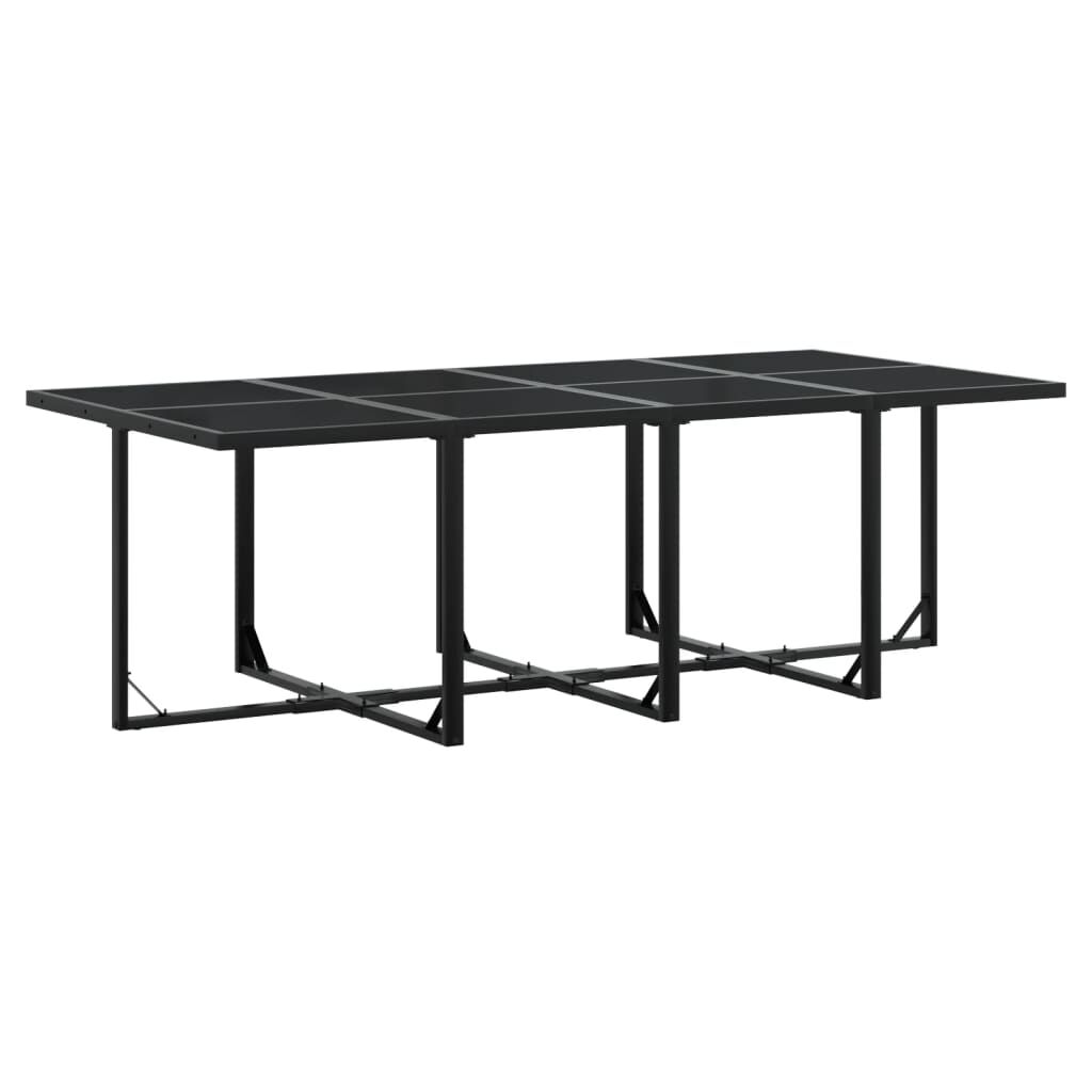 vidaXL 13 Piece Garden Dining Set with Cushions Black Textilene