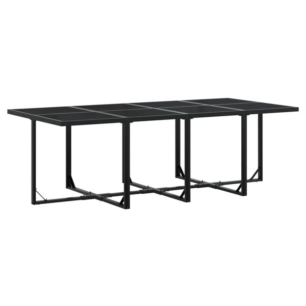 vidaXL 13 Piece Garden Dining Set with Cushions Black Textilene