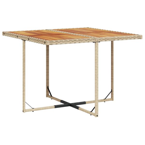 vidaXL 5 Piece Garden Dining Set with Cushions Beige Poly Rattan