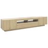 vidaXL TV Cabinet with LED Lights Sonoma Oak 200x35x40 cm