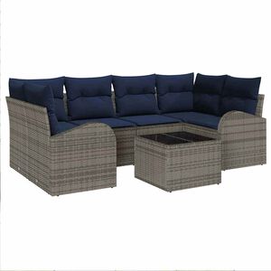 vidaXL Garden Sofa Set Grey 55 x 55 x 37 cm Poly Rattan