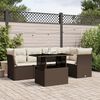 vidaXL 6 Piece Garden Sofa Set with Cushions Brown Poly Rattan