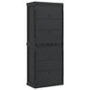 vidaXL Outdoor Storage Cabinet Grey and Black 65x37x165 cm PP