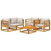vidaXL 5 Piece Garden Lounge Set with Light Grey Cushions Solid Wood