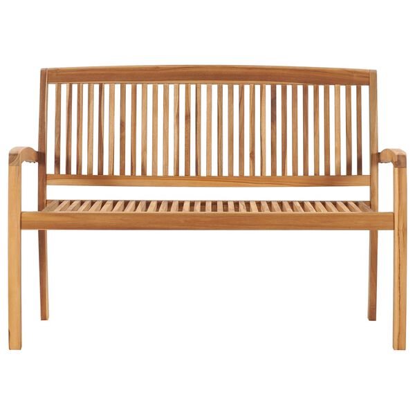 vidaXL 2-Seater Stacking Garden Bench 120 cm Solid Teak Wood