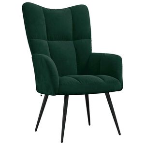 vidaXL Relaxing Chair Dark Green Velvet
