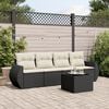 vidaXL 5 Piece Garden Sofa Set with Cushions Black Poly Rattan
