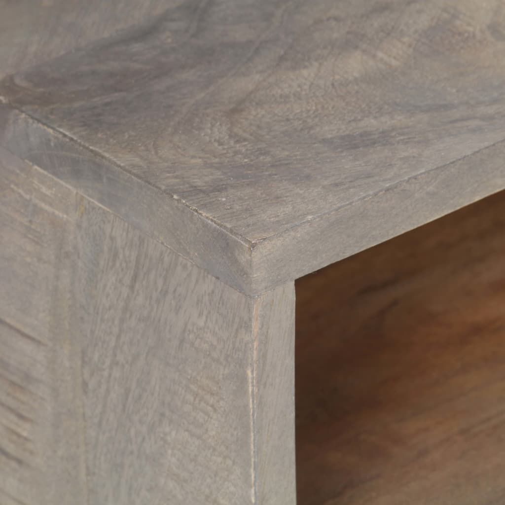 vidaXL TV Cabinet Grey 130x35x51 cm Solid Rough Mango Wood