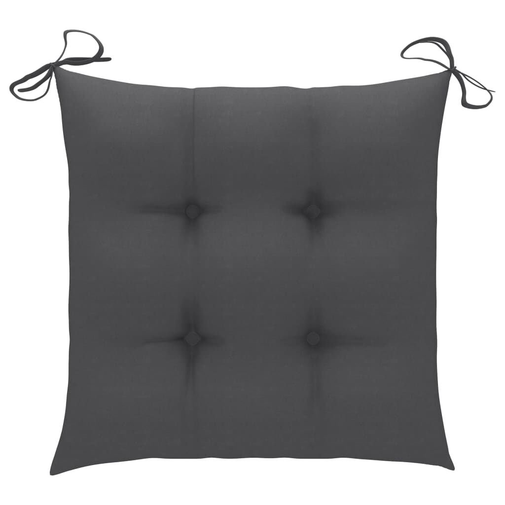 vidaXL Folding Garden Chairs 2 pcs with Cushions Bamboo