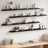 vidaXL Wall Shelves 4 pcs Black 115x9x3 cm