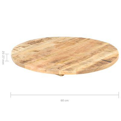 vidaXL Table Top Solid Mango Wood Round 25-27 mm 60 cm