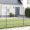 vidaXL Garden Fence 4 pcs Grey 170 x 215 cm Powder-Coated Steel