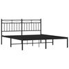 vidaXL Metal Bed Frame without Mattress with Headboard Black 150x200cm