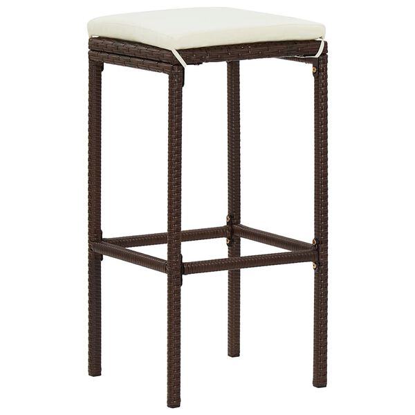 vidaXL 7 Piece Garden Bar Set Brown Solid Wood Acacia and Poly Rattan