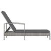 vidaXL Sun Lounger with Armrests Poly Rattan Grey