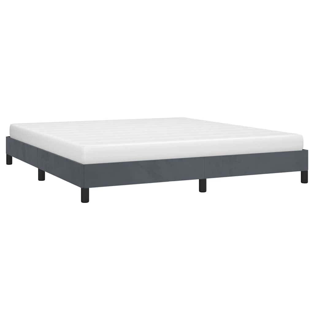 vidaXL Bed Frame without Mattress Dark Grey 193x203 cm King Velvet