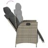 vidaXL 3 Piece Garden Dining Set with Cushions Grey Poly Rattan