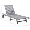 vidaXL Garden Sun Lounger with Cushion Grey Solid Acacia Wood