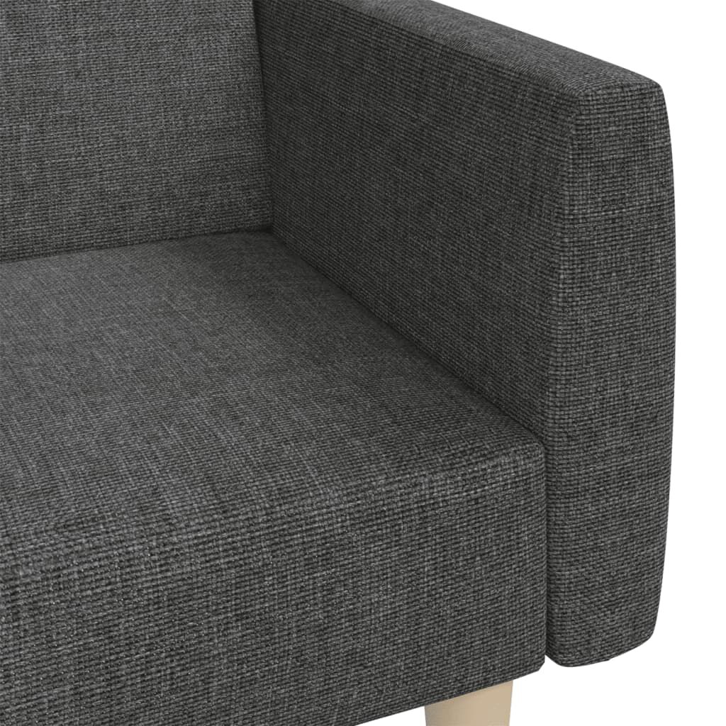 vidaXL 2-Seater Sofa Bed Dark Grey Fabric