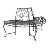 vidaXL Half Round Tree Bench 2 pcs Ø160 cm Black Steel