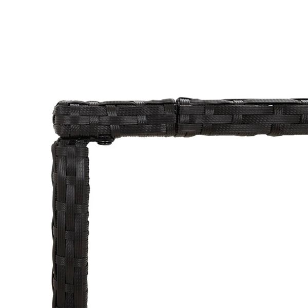 vidaXL 5 Piece Garden Bar Set with Cushions Black Poly Rattan