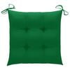 vidaXL Garden Chairs 2 pcs with Green Cushions Solid Teak Wood